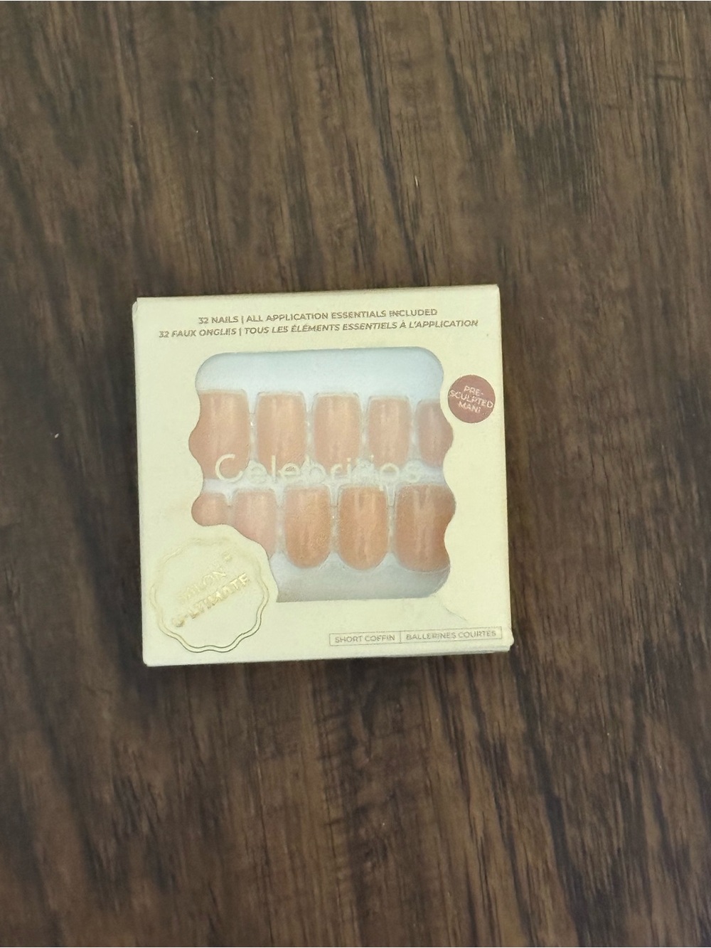 Anthropologie Short Coffin Press-On Nails in Peach Nude